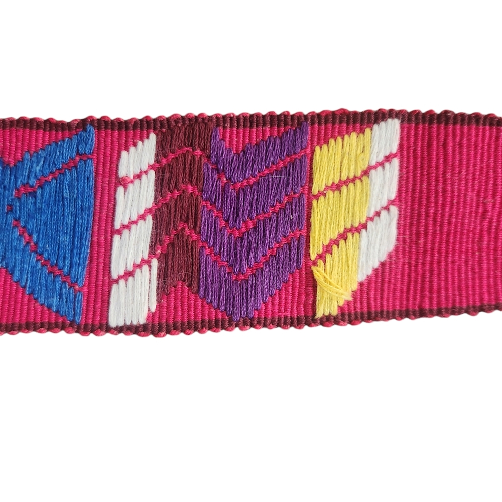 HP!🎉Vintage Central American Handmade Multicolor Belt/Guitar Strap - Picture 9 of 15